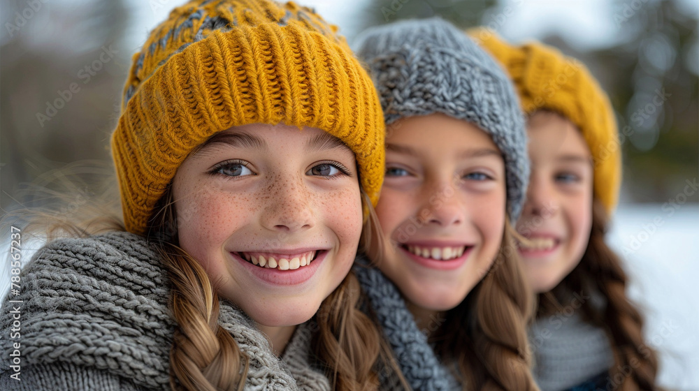 vector illustration A group of children in winter clothes vector illustration A group of children in winter clothes