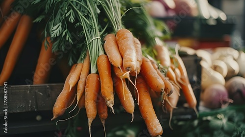 fresh carrots bunch photo