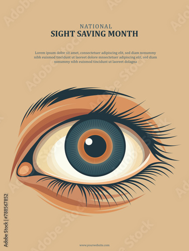 National Sight Saving Month background.