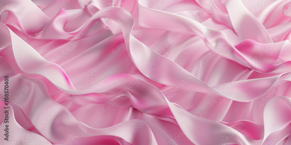 Obraz premium Silky Pink Fabric Waves Abstract Background