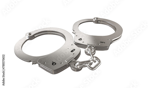 Obraz na płótnie Silver handcuffs isolated on white