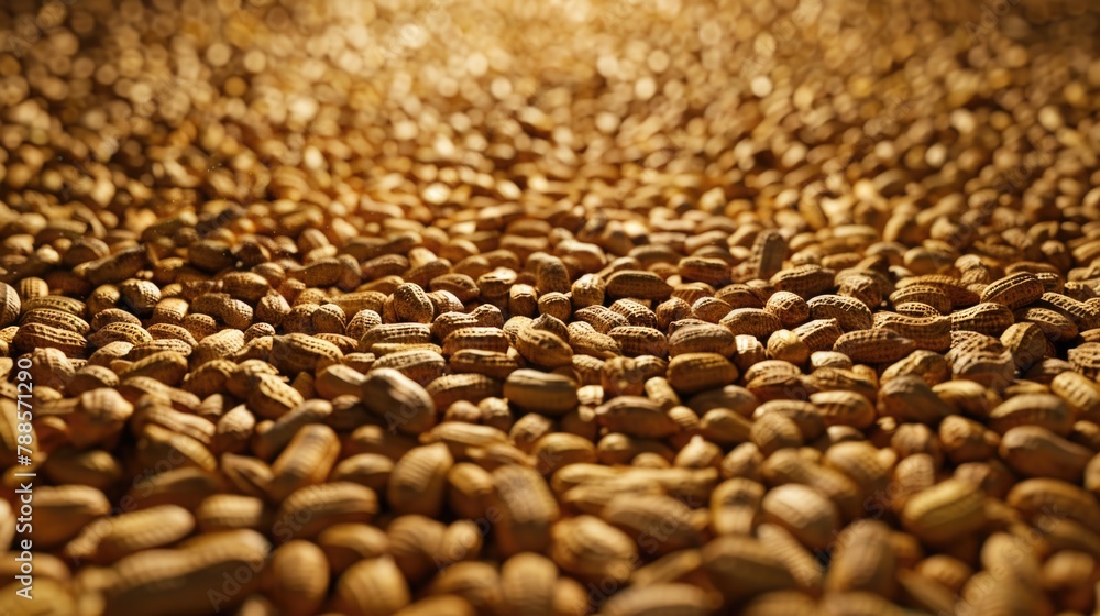 Obraz premium A pile of peanuts on a table. Suitable for food and snack concepts