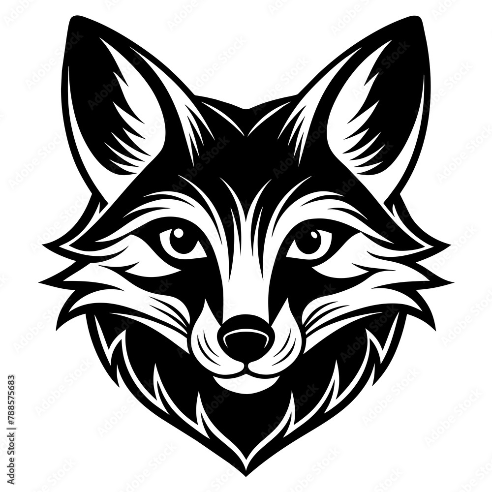 fox head silhouette vector illustration fox head silhouette vector illustration