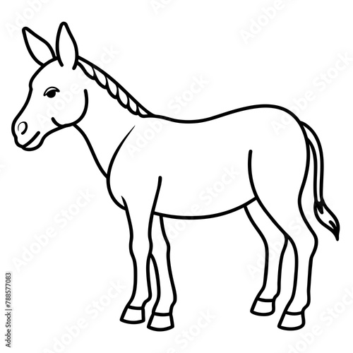 Mule illustration mascot,Mule silhouette,donkey vector,icon,svg,characters,Holiday t shirt,black Mule drawn trendy logo Vector illustration,Mule line art on a white background