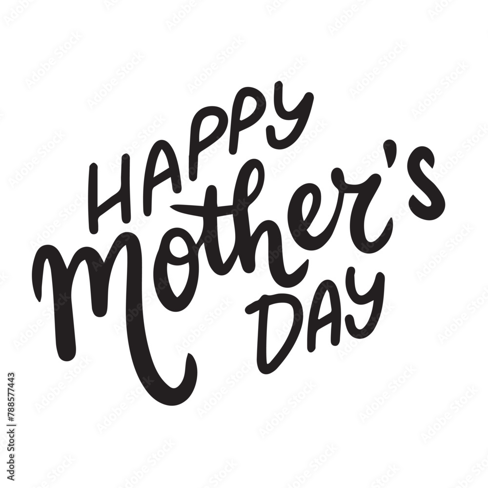 Happy Mother's Day text isolated on transparent background. Hand drawn vector art. Happy Mother's Day text isolated on transparent background. Hand drawn vector art.