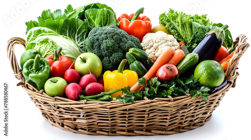 Fresh Vegetables on a Wicker Basket Organic