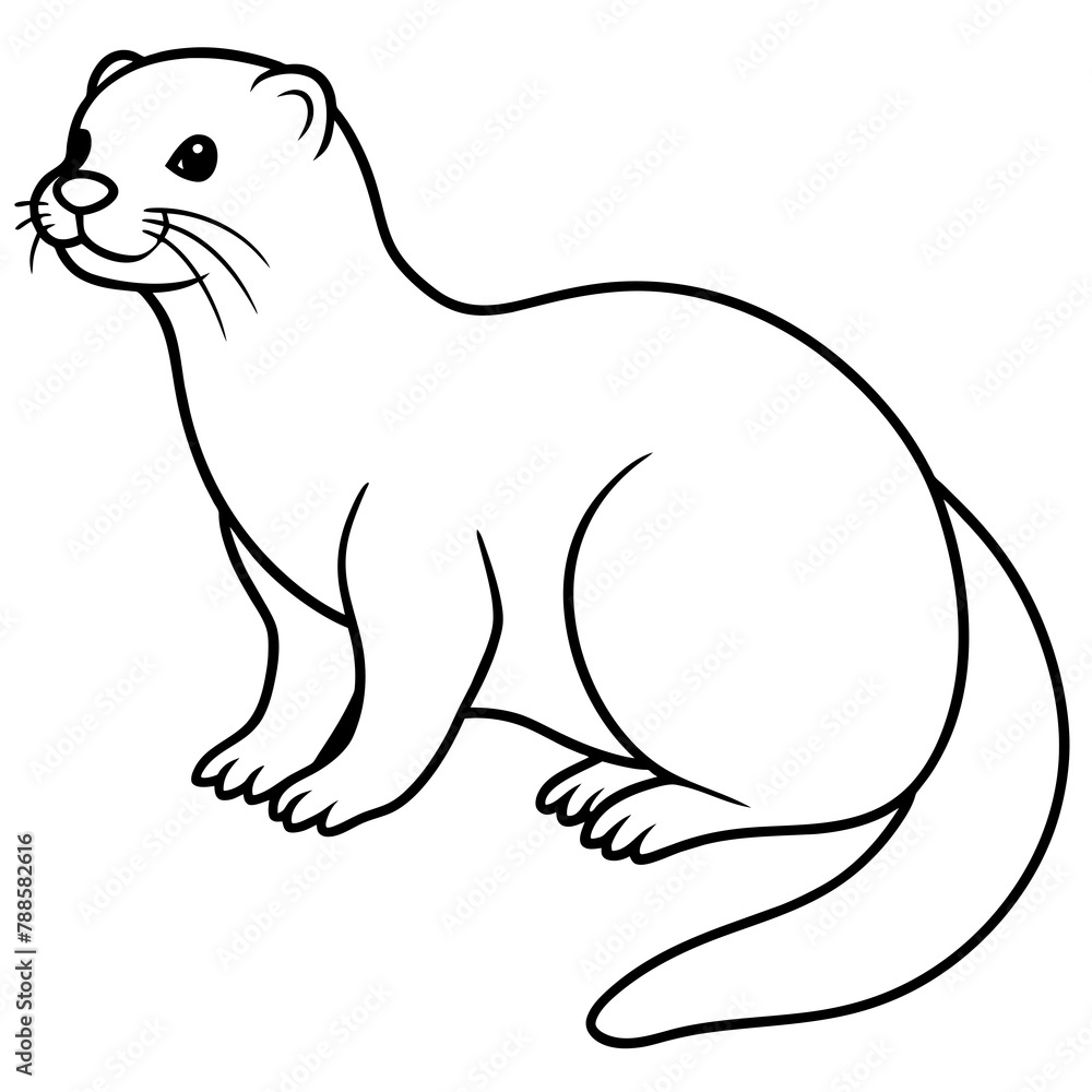 Otter illustration mascot,Otterr silhouette,Otter vector,icon,svg,characters,Holiday t shirt,black Otter  drawn trendy logo Vector illustration,boar line art on a white background