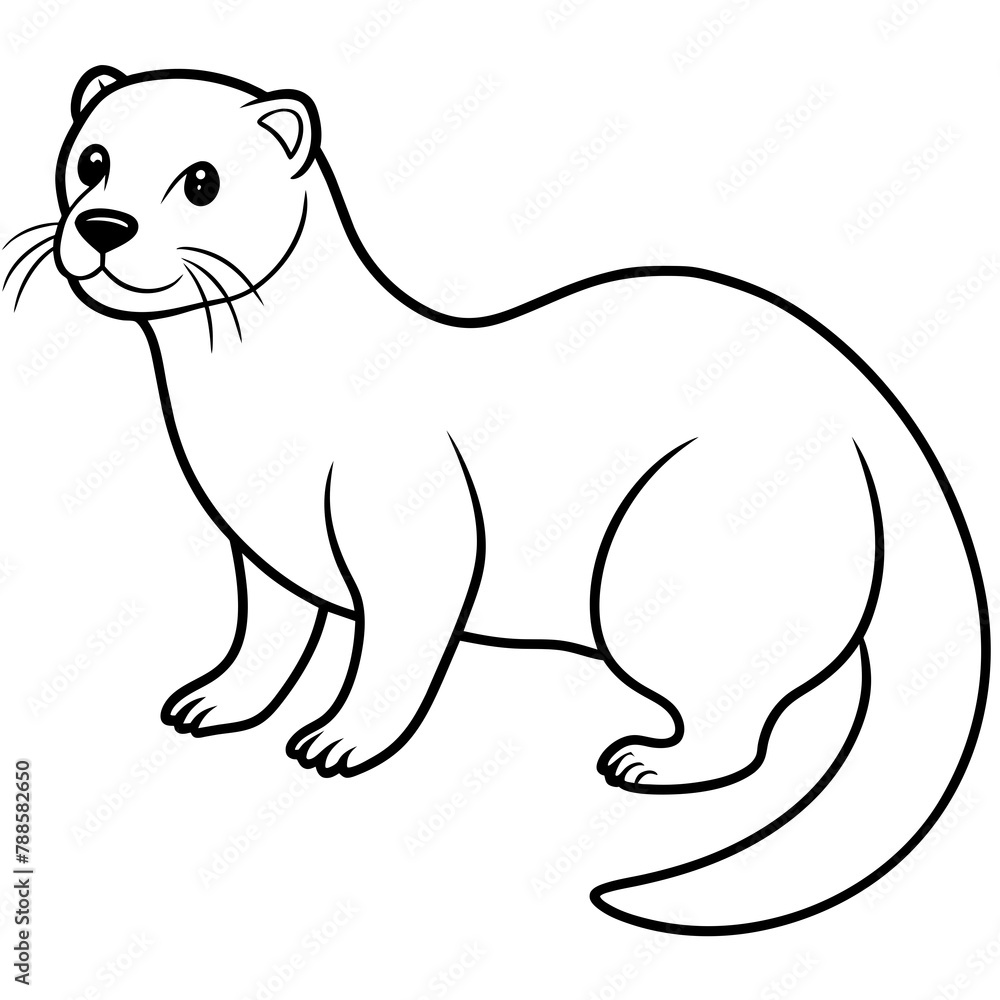 Otter illustration mascot,Otterr silhouette,Otter vector,icon,svg,characters,Holiday t shirt,black Otter  drawn trendy logo Vector illustration,boar line art on a white background