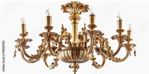 Elegant gold chandelier with five lights, perfect for adding luxury to any room decor