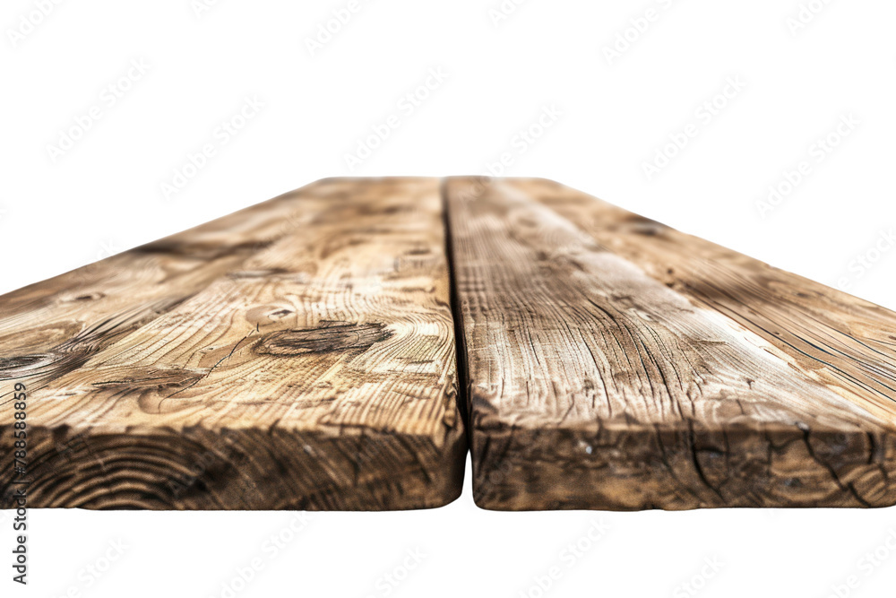 Fototapeta premium Old wooden plank isolated on white background.
