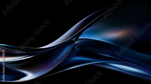 3D rendering of a smooth, flowing, blue metallic surface.