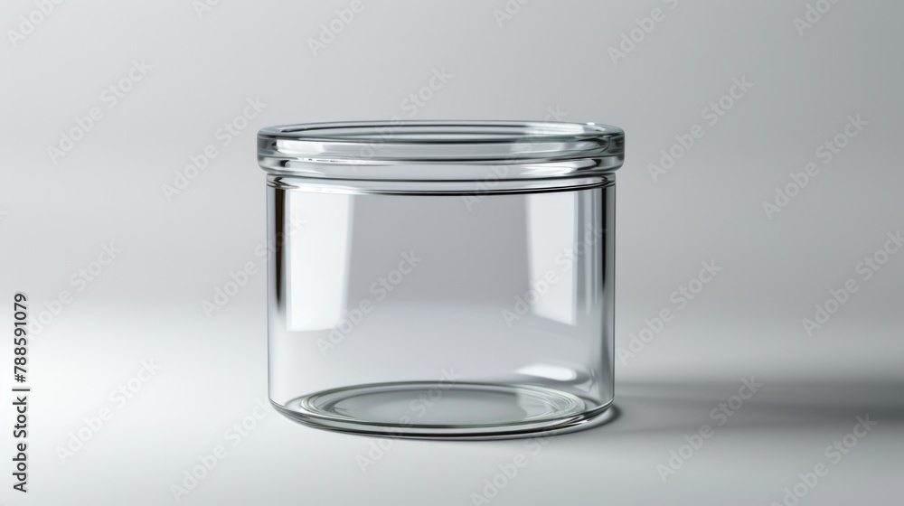 Glass jar with lid on a table, suitable for food and beverage concepts Glass jar with lid on a table, suitable for food and beverage concepts