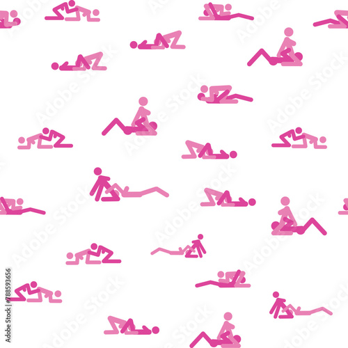 Kama Sutra seamless pattern design poster fabric. Kamasutra sketchy poses for making love. Set. Standing positions