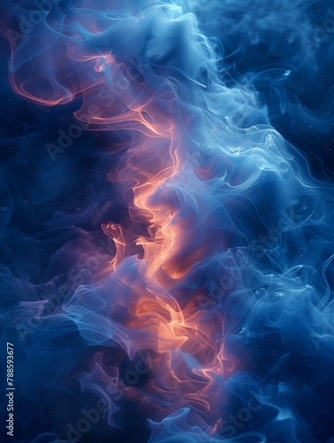 Electric ambient smoke on black background FX