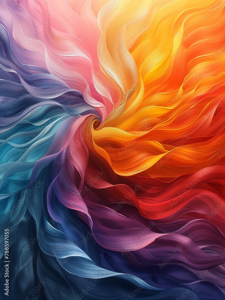 Obraz premium Vibrant colorful abstract swirling fabric texture background
