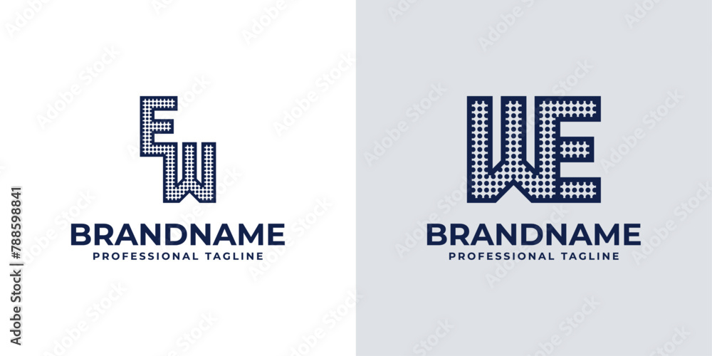 Letters EW and WE Dot Monogram Logo, Suitable for business with EW or WE initials Letters EW and WE Dot Monogram Logo, Suitable for business with EW or WE initials