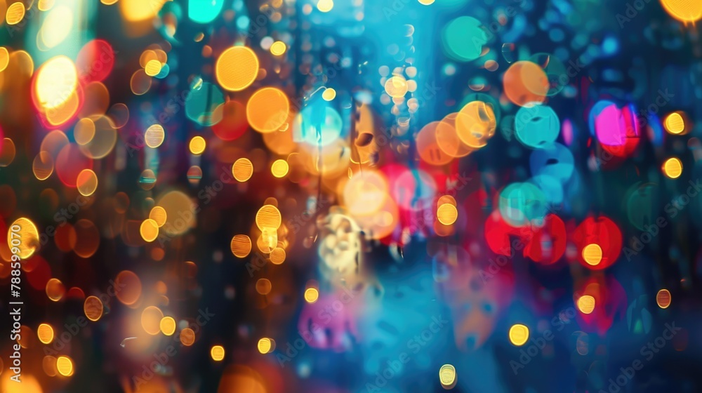 Naklejka premium Blurry photo of a city street at night, suitable for urban backgrounds