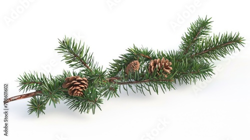 A close-up view of a pine tree branch with cones. Perfect for nature-themed designs