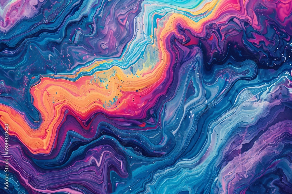 Psychedelic symphony. Abstract waves of vibrant energy