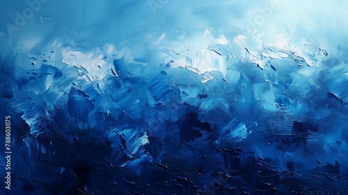 Blue waves abstract painting #788603075