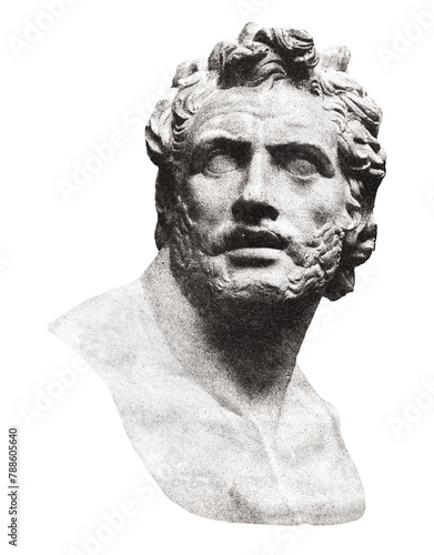 Bust of Patroclus png sticker, transparent background