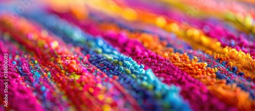 Detailed view of vibrant carpet material © Vusal