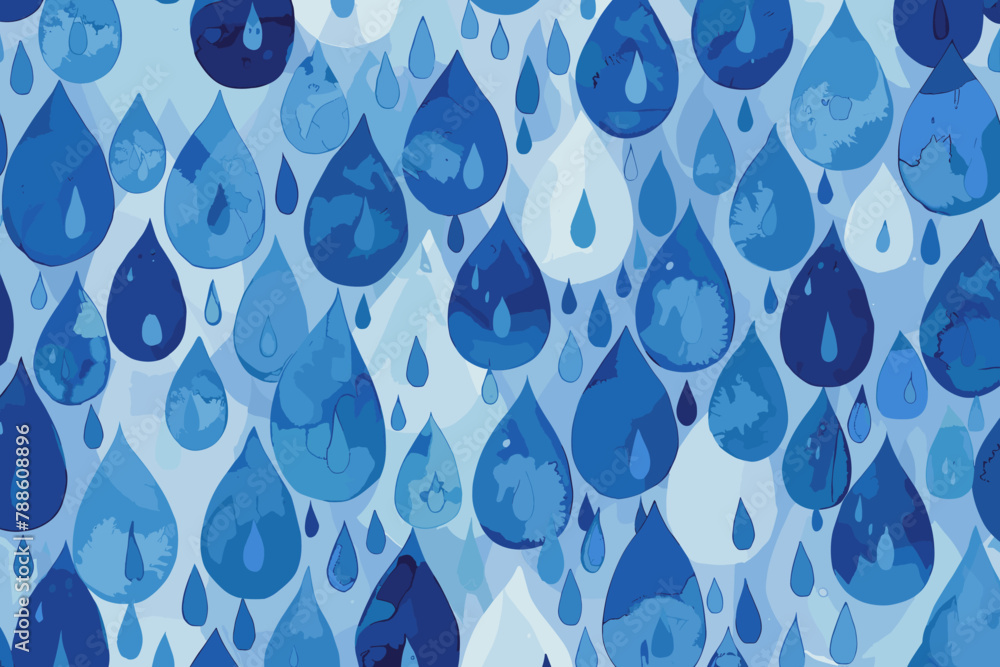 Blue watercolor raindrops pattern Blue watercolor raindrops pattern