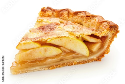 Isolated Slice of Apple Pie - Perfect Single Serving Breakfast Cake with Meat  Cheese and Homemade Flavors