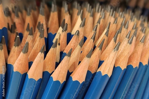 Pencils bundled, pencil tips