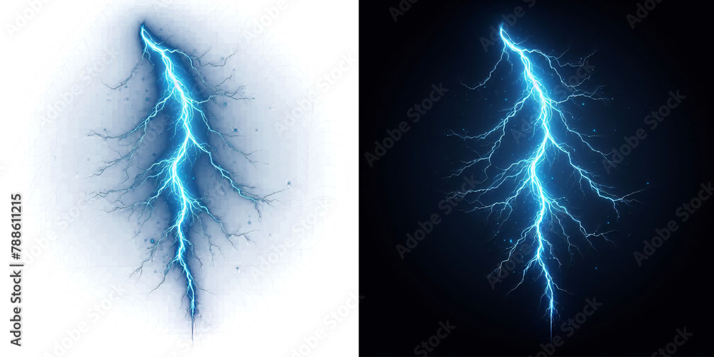 Blue Lightning Bolt Isolated on Transparent Background Translucent ...
