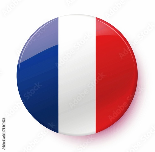 A round button with a French flag on it