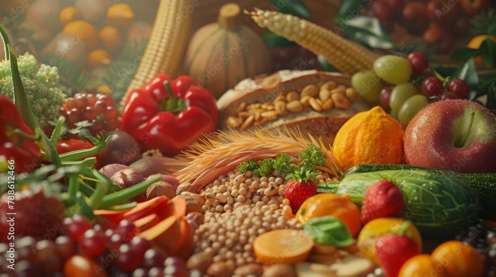 Vegan, highfiber, immuneboosting diet with fruits, vegetables, whole