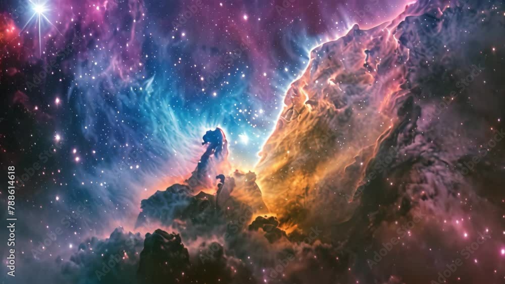 This photo captures a dense cluster of stars illuminating the night sky ...