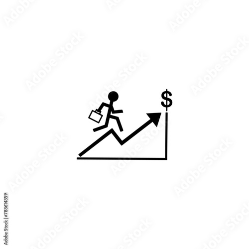 Money with Bar and Graph icon. Business thin line icon isolated on white background