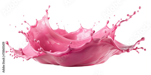 pink milky liquid splash isolated on transparent background, element remove background, element for design photo