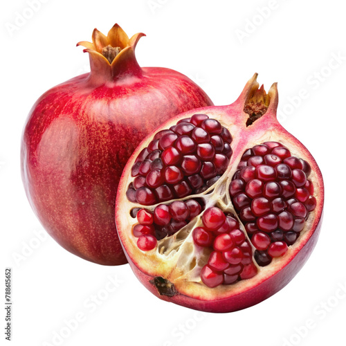 pomegranate cut in half isolated on transparent background, element remove background, element for design