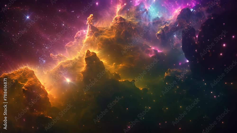 A vibrant cosmic scene showcasing a plethora of stars and clouds ...