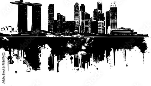 Singapore Skyline in Pastel Colors, Soft and Serene
