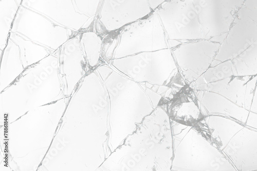 abstract shattered glass texture on transparent background with intricate crack patterns