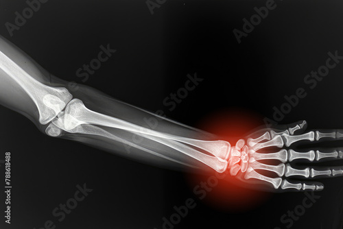 X-ray of fracture shaft of radius bone hand