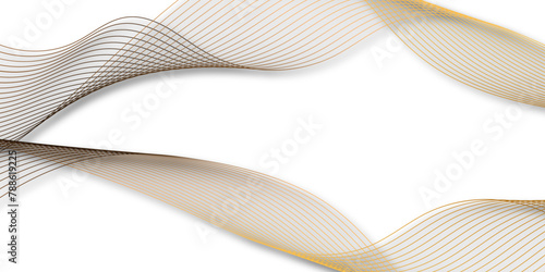 Elegant abstract vector wave line futuristic style background template. Graphic design. Wavy vector background. Digital frequency track equalizer. Iintricate gold texture. 