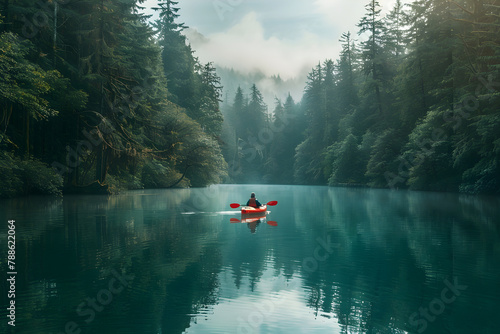 Solitary Kayaking Journey into the Heart of Wilderness © Alvin