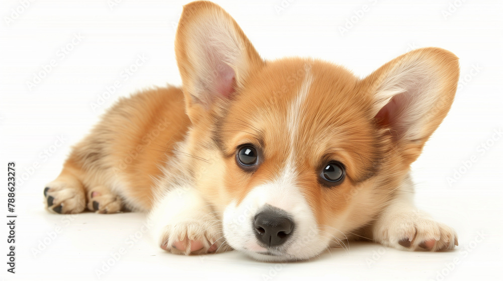 corgi puppy, puppy, white background, cute puppy, dog, mock up, photography corgi puppy, puppy, white background, cute puppy, dog, mock up, photography