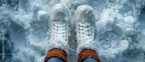 Winter Wonderland Footwear - A Frosty Fashion Statement. Concept Winter Fashion, Footwear, Holiday Style, Snowy Outfits, Cold-Weather Accessories