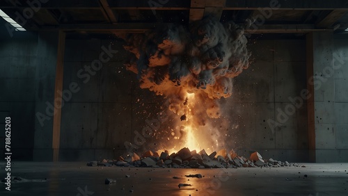 Explosion in an abandoned building