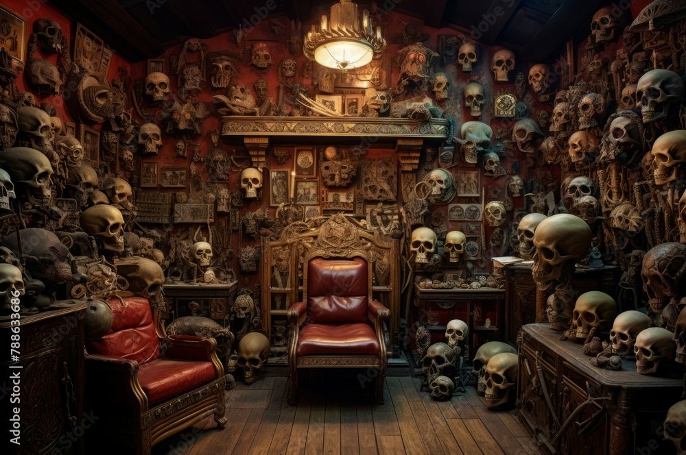 Mysterious Skull man cave. Man stone ancient. Generate Ai Mysterious Skull man cave. Man stone ancient. Generate Ai