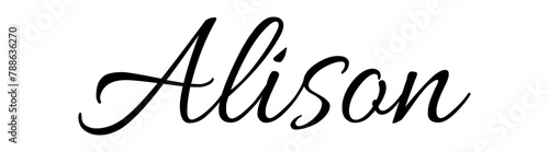 Alison - black color - name written - ideal for websites, presentations, greetings, banners, cards, t-shirt, sweatshirt, prints, cricut, silhouette, sublimation, tag