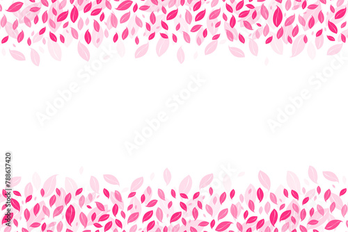 pink falling petals border frame background