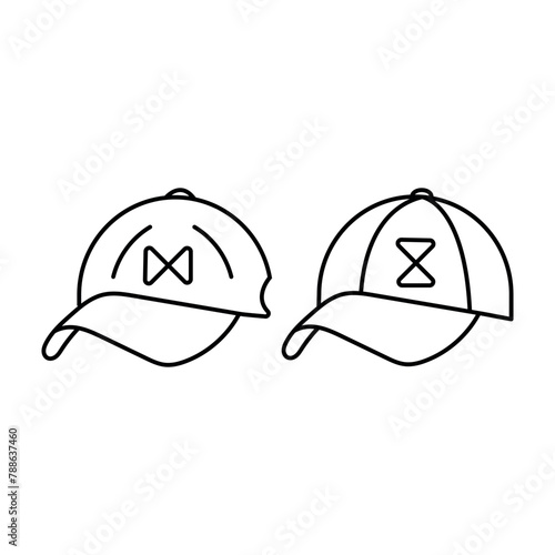 Simple cap line icon set vector illustration isolate on white background for web.