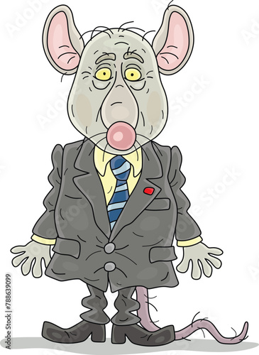 Old mangy rat official in a...